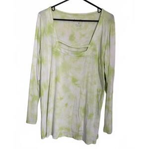 NEW LoveSick Torrid Tee Shirt Top Size 0 Large 12 Green White Strappy Casual